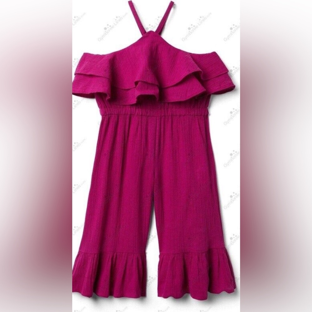 Janie and Jack size 5 sleeveless romper jumpsuit purple ruffle